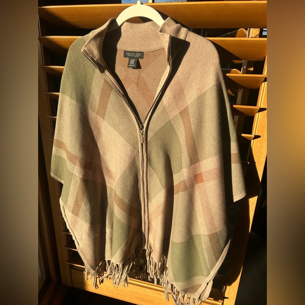 Rachel Zoe Brown Knit Poncho
